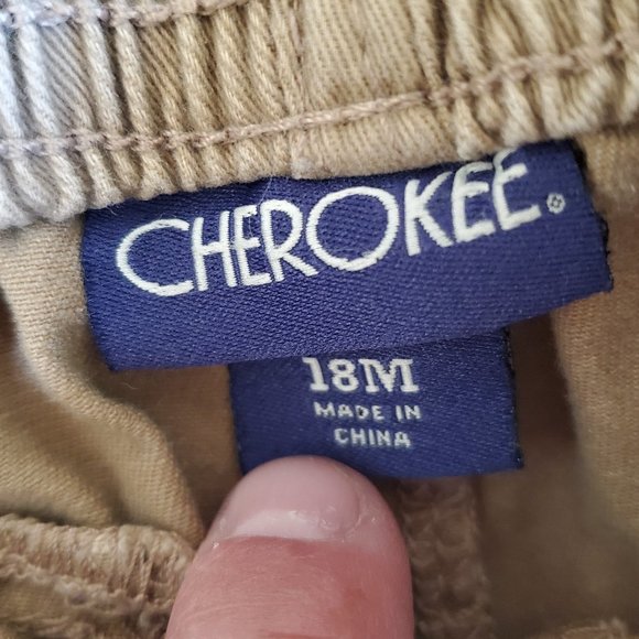 Cherokee Tan Elastic Waist Pants Size 18 Months - Picture 3 of 6